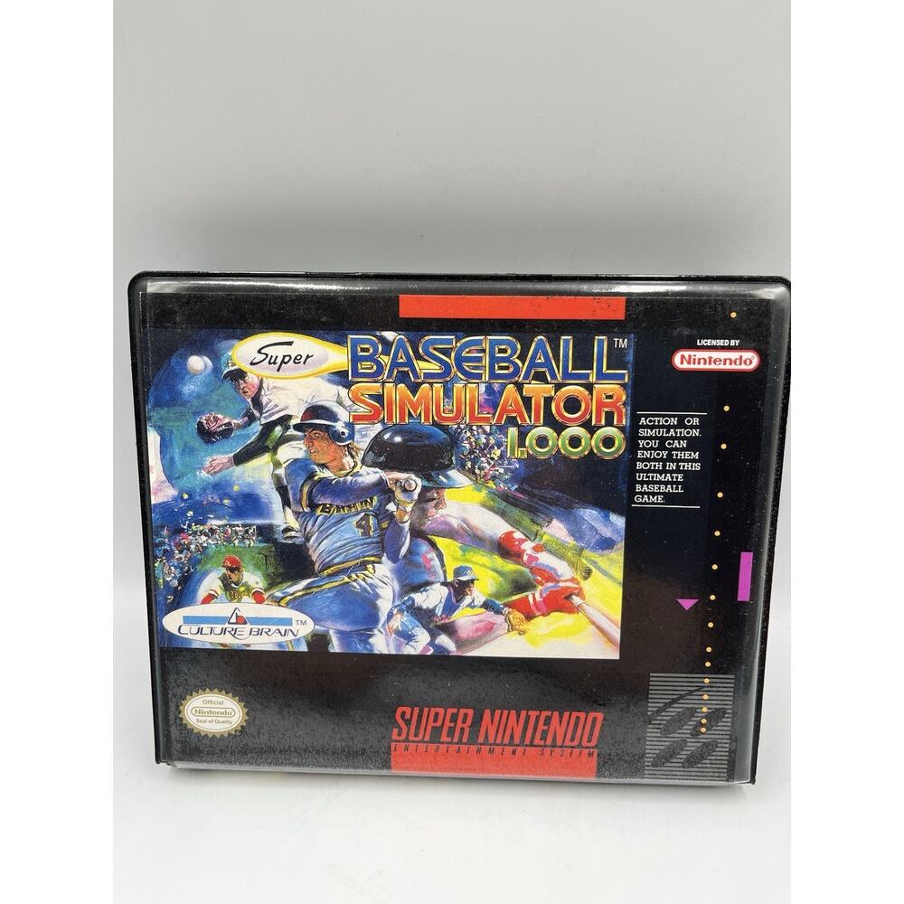 Super Baseball Simulator 1.000 SNES (Super Nintendo, 1990) With Case Tested